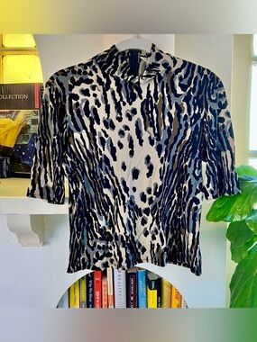 Trina Turk Mock Neck Print Top